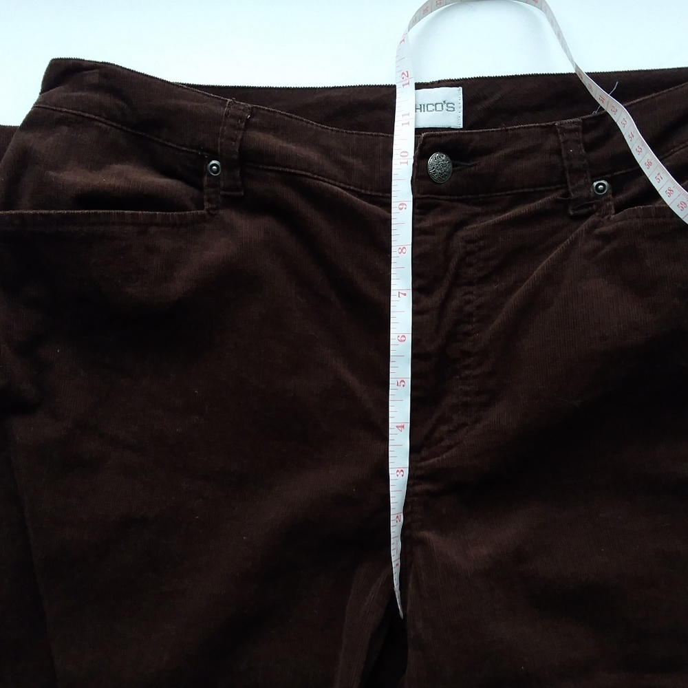 Chico's 2 choclate brown straight corduroy pants - Picture 7 of 10